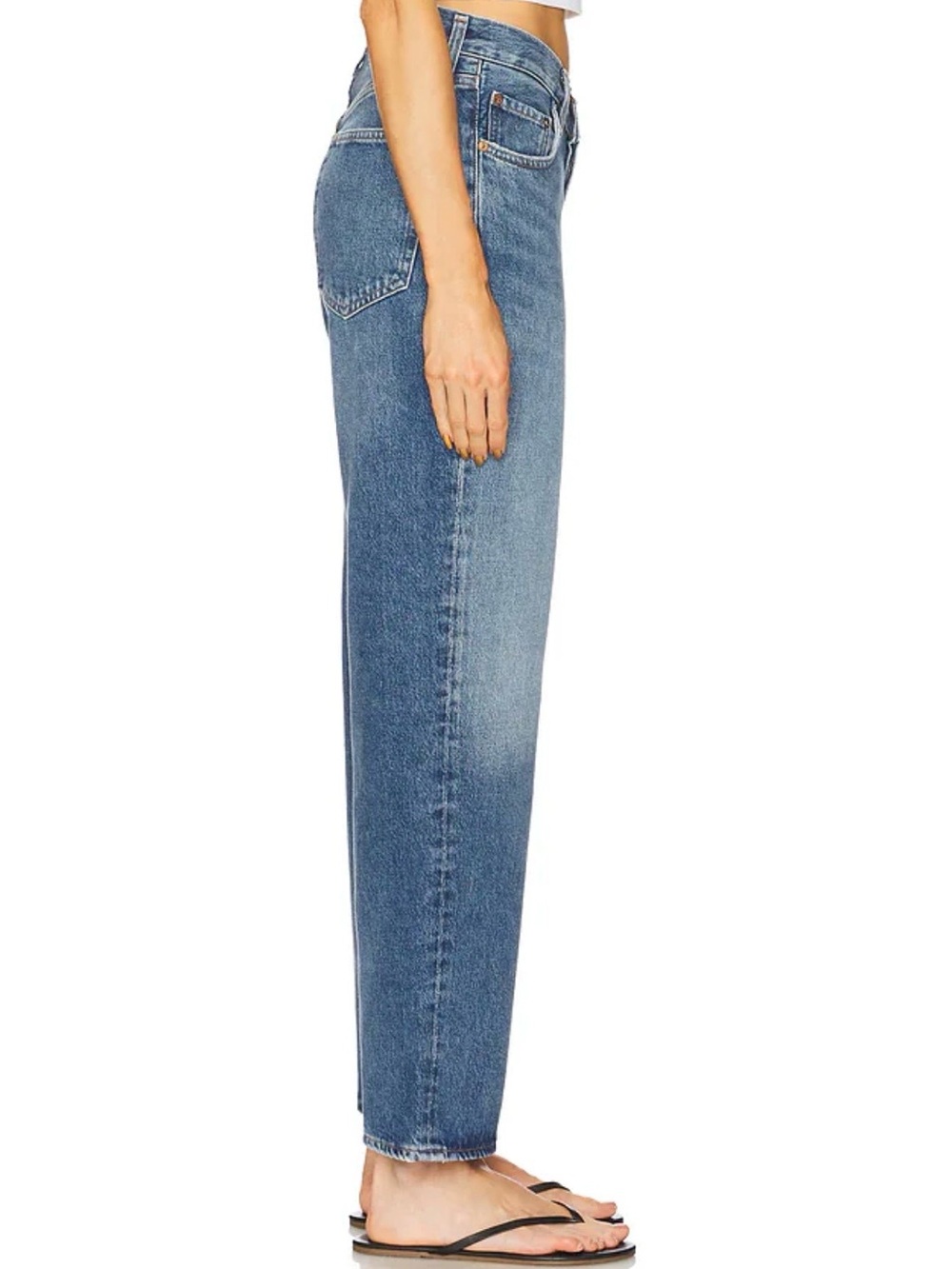 AGOLDE V-Waist Baggy Straight Leg Jeans in Cascade NWT Size 28 - Picture 9 of 12